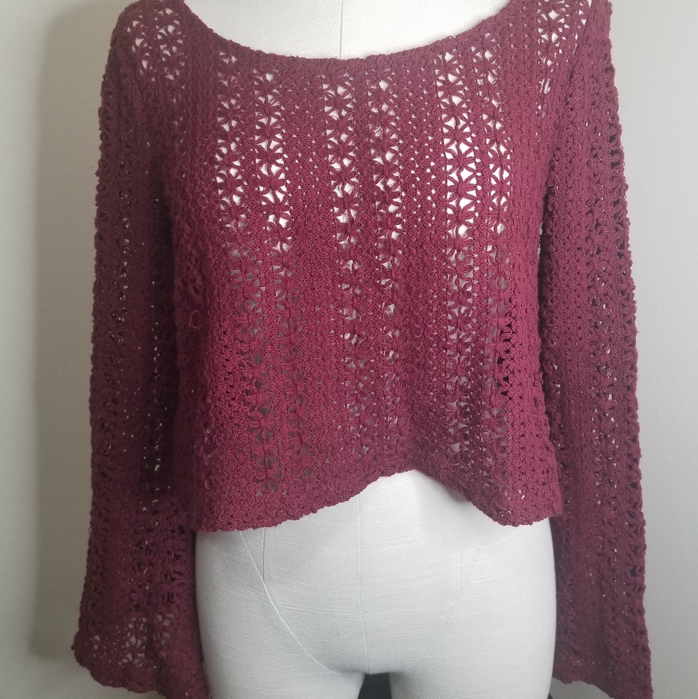 Burgundy Crochet Top